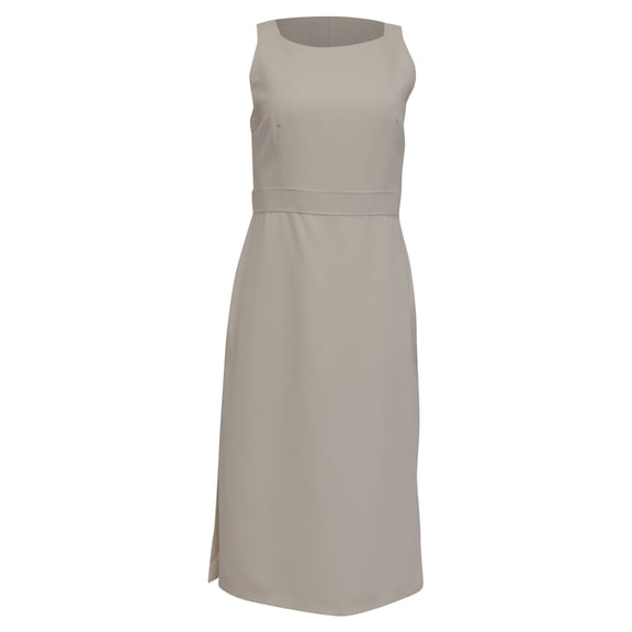 Pre-Owned Max Mara Sleeveless Midi Dress in Ivory Wool