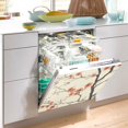 thumbnail image 2 of Yayeee Magnetic Dishwasher Cover for The Front Decoration Home Kitchen Machine Sticker Protector, Light Red Flowers, 2 of 6