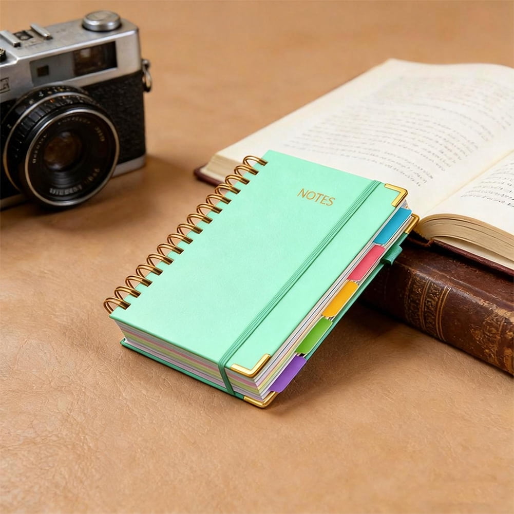 YiaNXan Blank Spiral Notebook Journal for Women Men, 300 Pages Leather Weekly Monthly Planner for Drawing & Sketching, Journals for Creative Writing, A5, Green