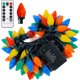 thumbnail image 1 of Luces al aire libre 50 LED multicolor fresa impermeable cadena luces árbol de Navidad decoración interior enchufe en 23 pies usado (multicolor), 1 of 5