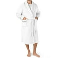 thumbnail image 3 of PAVILIA Mens Soft Robe, Plush Warm Bathrobe for Men, Long Spa Robe with Shawl Collar, Pockets, Trim Piping (White), 3 of 9