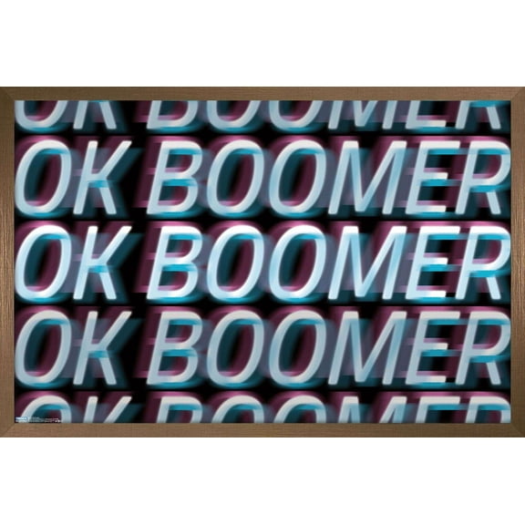 Ok Boomer Wall Poster, 22.375" x 34", Framed