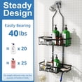 thumbnail image 5 of Upgraded Extended Length Shower Organizer with Hooks, Rustproof Shampoo Soap Holder, Large Hanging Bathroom Caddy, 5 of 6