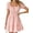 Pink, variant on Women's Gingham Smocked Puff Sleeve Summer Dress 100% Polyester Fabric for Light Breezy Comfort and Flattering Fit