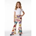 thumbnail image 2 of 7-8Y Girls Colored Flared Pants Digital Print Trousers Slim-Fit Wide Leg Flare for Spring Summer Autumn, 2 of 6