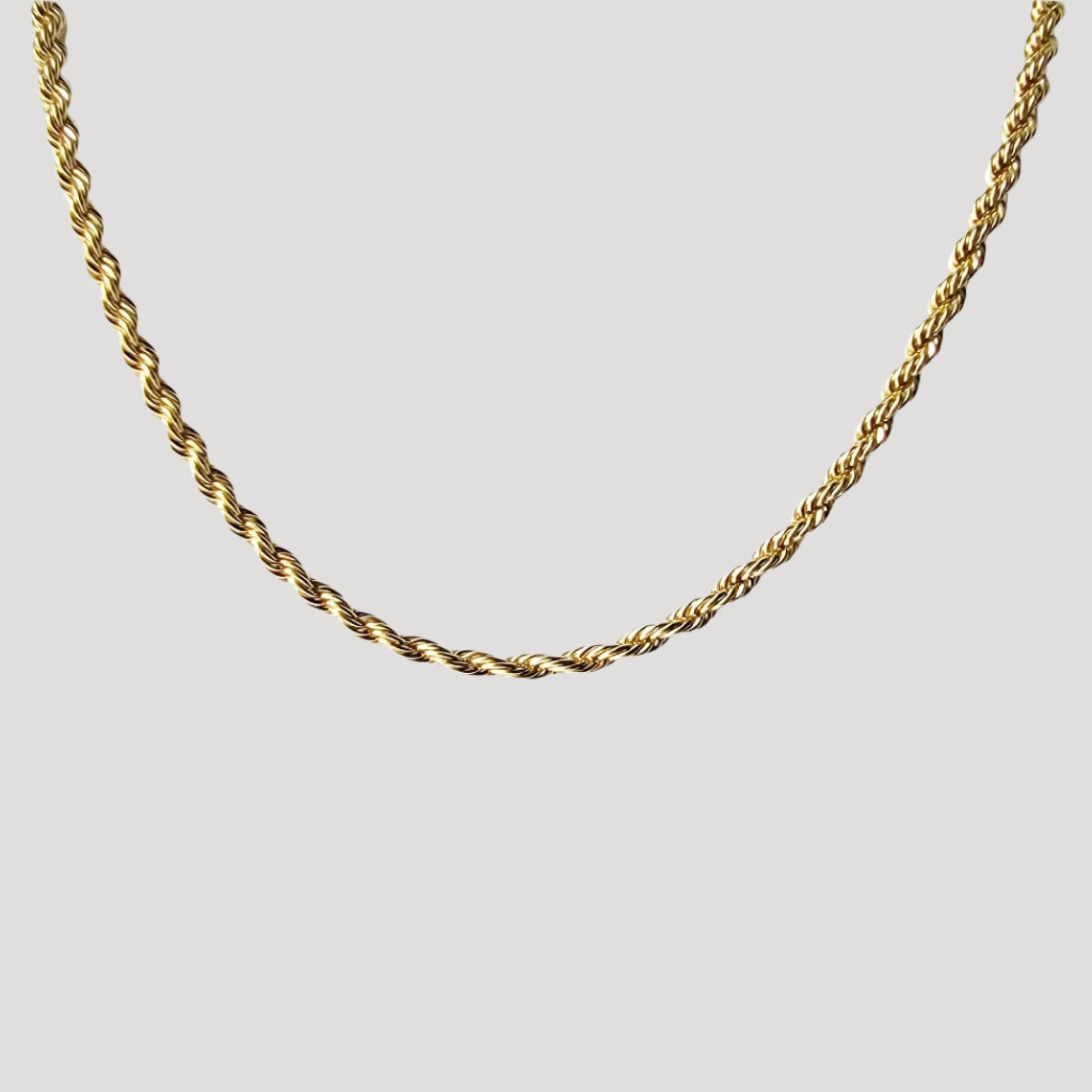14kt Bonded Gold Chain Necklace, Rope Chain Nugget Cross Necklaces for Women and Men, Best Christmas Gift for, Her, Him - 14kt Bonded Gold Jewelry by Artisan Jeweler