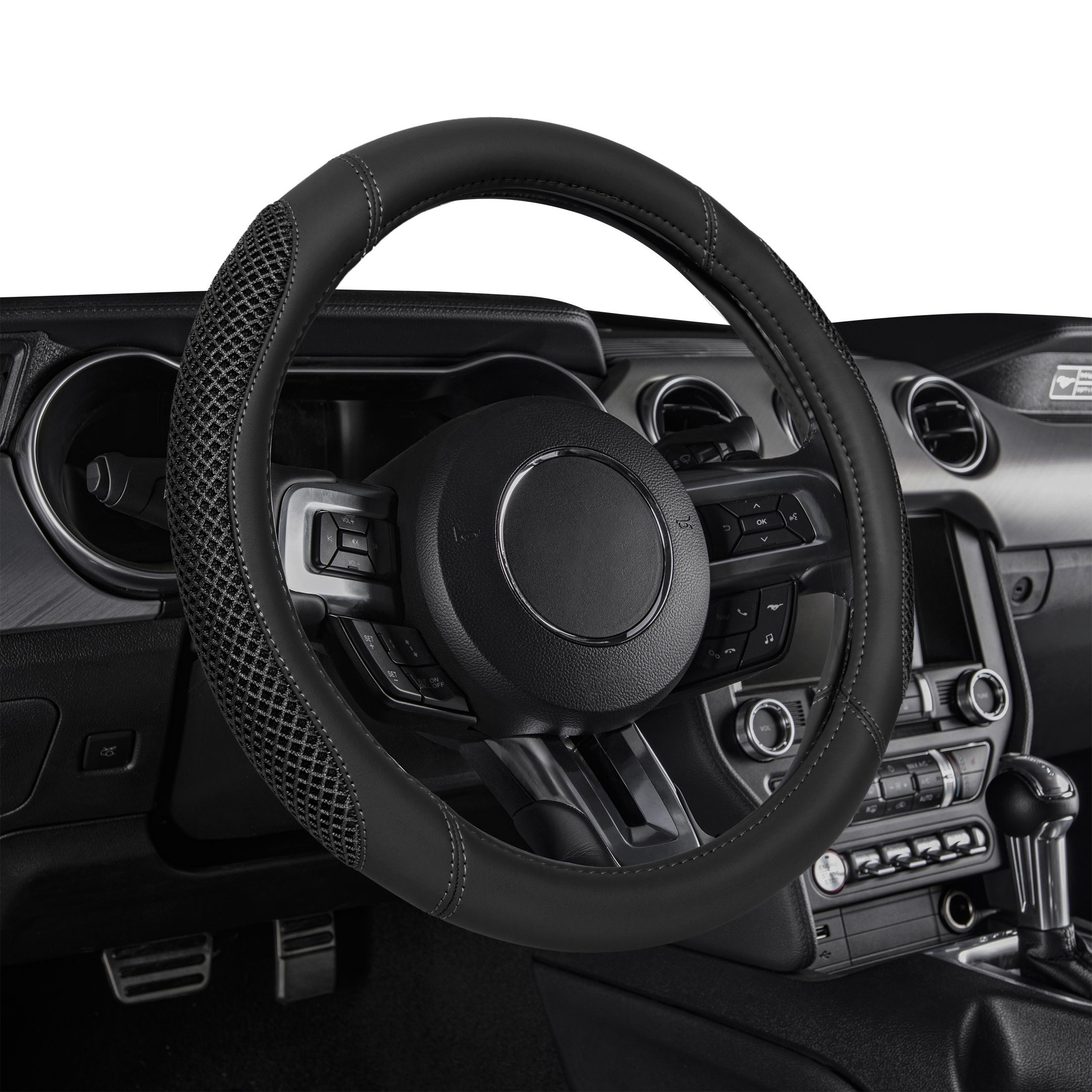 Auto Drive Black Mesh Steering Wheel Cover photo 2