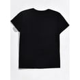 thumbnail image 2 of Camisetas de verano para mujer, manga corta, cuello redondo, casual, lindo, con gráficos, camisetas básicasIt's My Birthday" Golden Cursive Print Women's Black T-Shirt - Casual, Stretchy Polyester,, 2 of 8