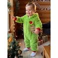 thumbnail image 4 of Newborn Baby Boy Girl Christmas Outfit Heart Embroidery Long Sleeve Fuzzy Zipper  Hooded Jumpsuit Romper 0 3 6 12 18 Months Xmas Clothes, 4 of 8