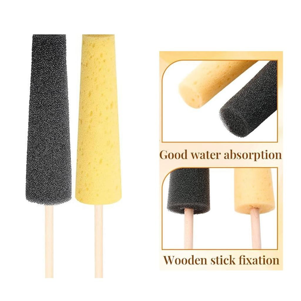Rvaymup 10Pcs Pottery Trimming Tool Pottery Sponge on Stick for Ceramic Clay Trimming