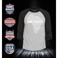 thumbnail image 2 of Shop4Ever Men's Juneteenth Africa Word Cloud Montage Raglan Baseball Shirt Large Black/White, 2 of 4