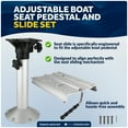 thumbnail image 2 of Five Oceans Adjustable Boat Seat Pedestal and Slide Set, Marine-Grade Aluminum with Swivel, Height Adjustment 19" to 25" & Locking Slide Mechanism - FO4476-4478-KIT, 2 of 8