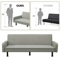thumbnail image 3 of Aukfa 78" Futon Sofa Bed Upholstered 3 Seat Couch for Home Office, Flannel, Gray, 3 of 18