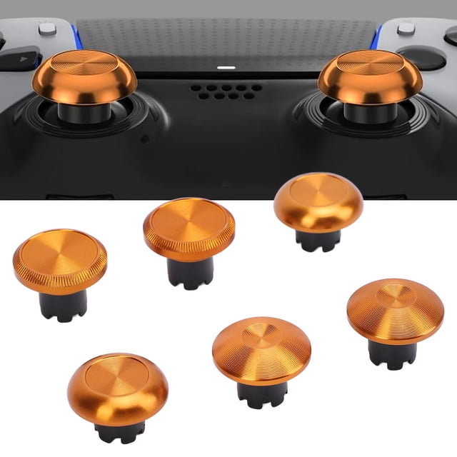 6 Pcs Metal Thumbsticks, Enhanced Control, Aluminum Alloy, Easy Replacement, Fit MODEL for Edge Elite Switch Pro Controllers, Set of 6
