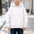thumbnail image 2 of Resicozy Cute Hoodies for Kids Long Sleeve Pullover with Pocket Hoody Sweatshirt Fall Comfy Casual Daily Wear Clothing 3-13 Years White 120, 2 of 7