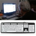 thumbnail image 2 of Youkk Computer Large Print Wired Keyboard Fluent Typing Lightweight USB Keyboards Cable Input Equipment Keypad Elderly Weak Sight, 2 of 8