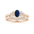 thumbnail image 4 of Angara Natural 0.6 Ct. Blue Sapphire with Diamond Vintage Inspired Ring in 14K Rose Gold for Women (Ring Size: 3.5), 4 of 10