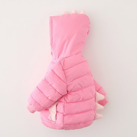 

ZHUASHUM Boys Girls Winter Cartoon Dinosaur Hooded Thicken Windproof Warm Outwear Coat For Kid