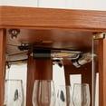 thumbnail image 6 of 70"H Corner Curio Cabinet, Lighted Glass Display Cabinet with Tempered Glass Doors and Adjustable Shelves, Wine Bar China Cabinet for Living Room, Dark Oak, 6 of 10