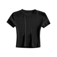 thumbnail image 4 of Outfmvch crop tops for women T Shirts for Women tshirts shirts for women going out tops womens tops tube top workout tops womens t shirts graphic tees for women womens tops summer Black XL, 4 of 4