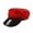 Red, variant on Men Women Classic Military Army Cadet Cap Hat Faux Leather Breton Hats