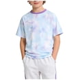 thumbnail image 7 of SGFCWSX Boys T Shirt Summer Short Sleeve Tie Dye Raglan Sleeve Crew Neck Casual Soft Kids Daily Wear Tee Tops Purple Size 10, 7 of 7
