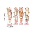 thumbnail image 3 of MInHoues Pink Nutcracker Figurines Set of 4, Christmas Wooden Nutcracker Soldier Ornaments with Gold Accents, Festive Pink Gold Holiday Decor for Tabletop Mantel Shelf, Xmas Decoration Gifts, 3 of 6