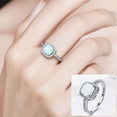 thumbnail image 6 of FAMTKT Rings for Women Opal White Stone Hand Rrnament Promise Rings Fine Jewelry Engagement Wedding Birthday Valentine's Day Jewelry Gifts, 6 of 7