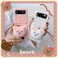 thumbnail image 5 of For Samsung Galaxy Z Flip4/Flip3 5G Phone Case，Shockproof Luxury Warm Plush Bear Case Cover,PC Slim Stand Cover With Lanyard, 5 of 5