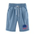 thumbnail image 4 of Sweatpant Shorts Women Plus Size Casual Shorts Bermuda High Waist Dandelion Print Lacing Pocket Women's Gym Shorts Blue S, 4 of 4