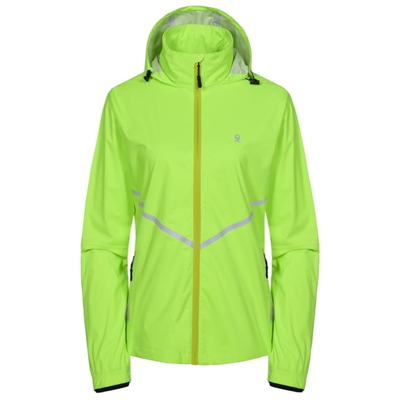 Little Donkey Andy Women's Rain Running Jackets Cycling Windbreakers Lightweight Waterproof Reflective Windproof Fluorescent Yellow XXL