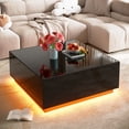 thumbnail image 7 of Aphthongs 43.3 Inch Coffee Table with LED Lights, High Glossy Center Table with 2 Storage Drawers, 7 of 7