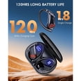 thumbnail image 2 of Auriculares Inalámbricos Auriculares Deportivos Bluetooth 5.3, Auriculares Inalámbricos con Tiempo de Reproducción de 120 Horas, Micrófono Incorporado para Auriculares Estéreo con Ganchos para las Orejas, Resistente Al Agua ipx7, Pantalla de Doble Potencia para Deportes, 2 of 6