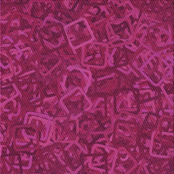 Ahgly Company Machine Washable Indoor Square Transitional Deep Pink Area Rugs, 4' Square