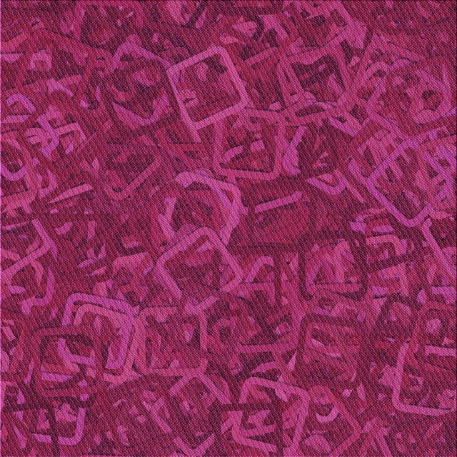 Ahgly Company Tapis d'Intérieur Lavables en Machine, Carrés de Transition Rose Foncé, 6' Carré