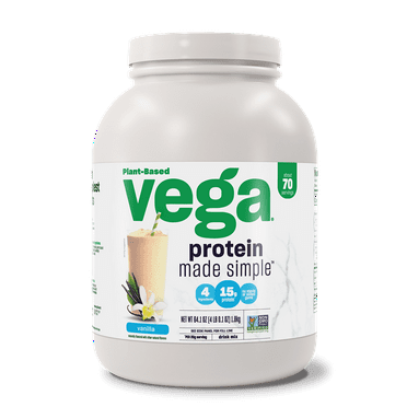 Vega Protein Made Simple Plant Based Protein Powder, Vanilla, 70 Servings (64.1oz)