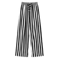 thumbnail image 6 of BODOAO Women's Striped Satin Palazzo Pants, Casual Summer High Waisted Wide Leg Trousers with Pockets, Silky Smooth Fabric, Flowy Draped Fit and Elastic Waist Black L, 6 of 6