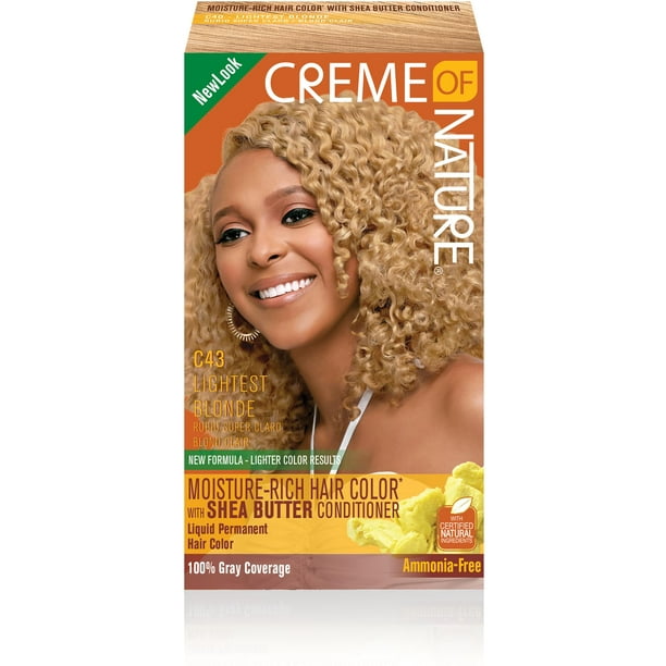 Creme of Nature Kit de tinte para cabello rico en humedad C43 Rubio más claro 1 aplicación