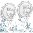 thumbnail image 1 of Wreath Suction Cup Hooks for Shower, Elegear Shower Suction Hooks Hold up to 11 lb, 4 Pack Reusable & Waterproof & Clear Shower Hooks, Window Suction, 1 of 4