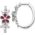 thumbnail image 1 of 14K White Gold Diamond And Ruby Earrings (22 X 19) Made In India em4044-ru-006-wa, 1 of 5