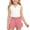 Pink, variant on Girls 2-Piece Coffee Summer Outfit Kids Ribbed Tank Top and High Waisted Shorts with Pockets,Size 3-6Months