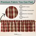 thumbnail image 2 of Farmhouse Kitchen Valances for Windows - Garnet & Tan Buffalo Check | Fall Decor Window Valance Curtains | Plaid Curtain Valances for Windows | Boho Living Rooms & Bathrooms | 72" x 14", 2 of 5