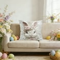 thumbnail image 4 of HuiXinOu Easter Pillowcase 17.71 Inch Plush Horse Embroidered Decorative Pillow Cover for Sofa Bedroom Living Room Home Decor, 4 of 6