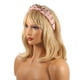 thumbnail image 2 of Diadema rosa Unique Bargains llena de diamantes plisada anudada para mujer, 2 of 7