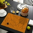thumbnail image 4 of DefiDgd 12x18Inch Halloween Dining Table Placemats,Washable Non-Slip Linen Spider Web Table Mats Heat-Resistant Dinner Place Mats,for Holiday Party Kitchen Dinnerware Dining Decor(C), 4 of 6