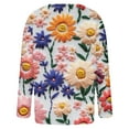 thumbnail image 4 of Cárdigan holgado informal con estampado de manga larga y botones para mujer, chaqueta de punto, top de poliéster para mujer, 4 of 5