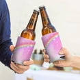 thumbnail image 2 of 2 Pcak Can Cooler Sleeves Insulated Collapsible Beer Can Sleeve Rainbow Pink Can Cooler Sleeve for Birthday Party Wedding, 2 of 3