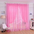 thumbnail image 1 of Cortina de Rosas Puerta de Tul Divisor de Ventana Voile Drapeado Cortina Cenefa Rosa Fanmusic Cortina, 1 of 2