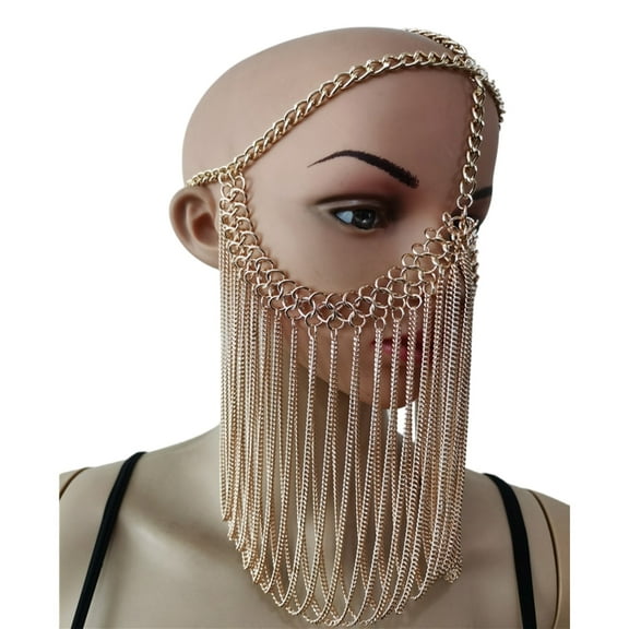 Huhudde Punk Tassels Hair Jewelry Bridal Face Modern Blingbling Chain Jewelry Party Festival Fashion Accessory