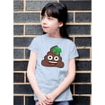 thumbnail image 2 of Lucky Poo Emoji - Fun Clover Charm Design Youth's T-shirt, 2 of 4